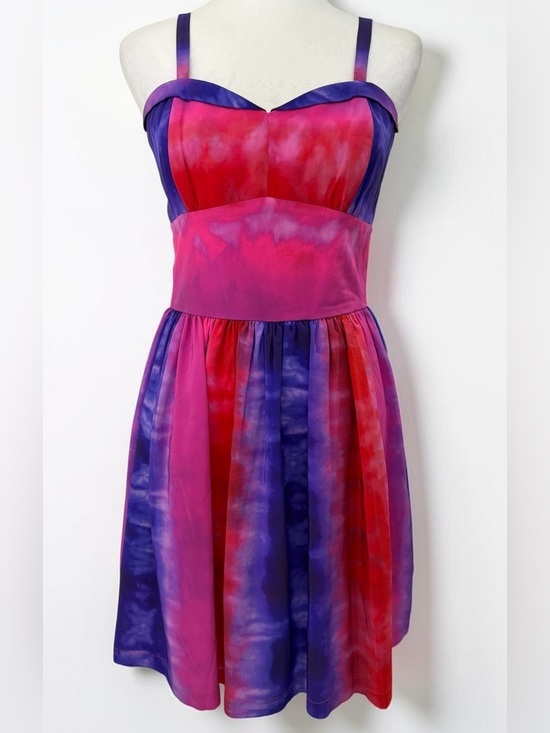 Amanda Uprichard Dresses & Skirts - Amanda Uprichard Hot Pink and Purple Silk Fit and Flare Fairycore Mini Dress